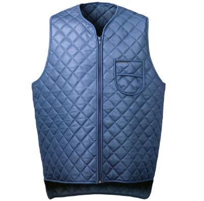 China New Design Breathable Hot Sale Men's Plus Size 3 Ply Embossed Knitted Padded Zipper Up Thermal Vest for sale