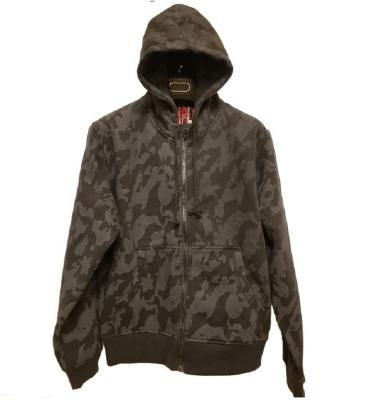 China Windproof Mens Cotton Polyester Camouflage Outdoor Knitted Fleece Zip Up Hooded Camouflage Hooded Jacket for sale