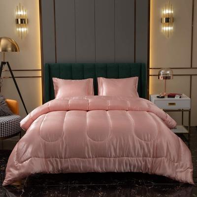 China Home Silk Like Satin Down Alternative Comforter Set , Microfiber Soft Filling Bedding Sets for sale