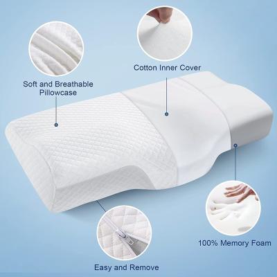 China Anti-Static Adjustable Ergonomic Cervical Orthopedic Neck Pillow, Neck Pain Relief Cutout Memory Foam Pillow For Sleeping, for sale