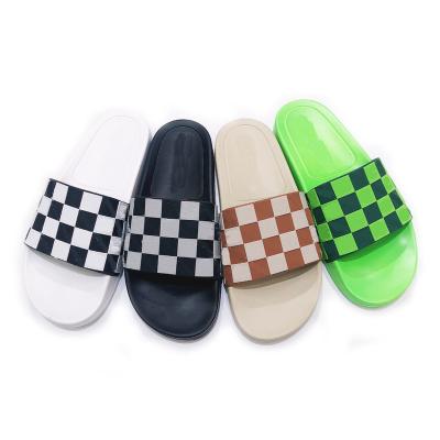 China 2022 Newest Design 2022 Logo Slides Customized Unique Printing Customized PVC Slippers Men's New Logo Slides for sale