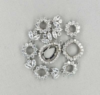 China Zircon +Zircon DIY Jewelry Accessories High Quality Handmade Brass Earring Findings Custom Zircon Jewelry Connectors for sale