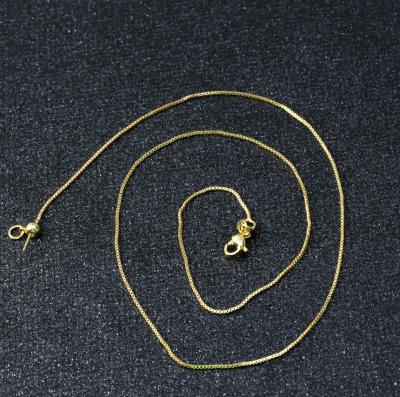 China Fashion Jewelry 18K Gold Plated Simple Jewelry Necklace Bracelet 1mm Box Chain For Jewelry Making SS005 for sale