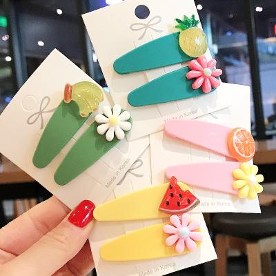 China New design fruit kids fashion hair accessories donuts hair clip for girls plastic candy hair clip FS2044 for sale