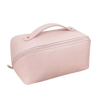 China Luxury Custom Organizer Cosmetic Bags Cases Large Capacity Private Label PU Zipper Travel Toiletry Women Makeup Brush Pouch Organizer for sale