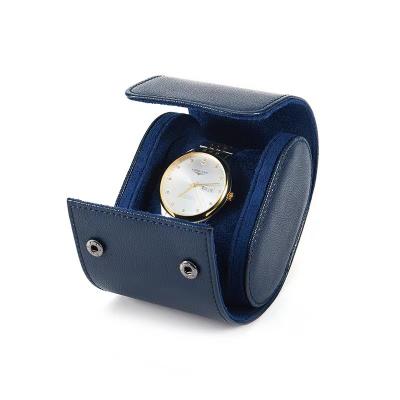 China Watch Storage Display OEM PU Leather Custom Design Round Case EVA Luxury Shockproof Watch Box Wholesale Organizer For Clock Watches for sale