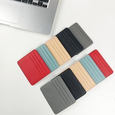 China Wholesale Eco-Friendly Running Vegan PU Card Wallet Credit Card Leather Pocket Ultra Thin Holder for sale