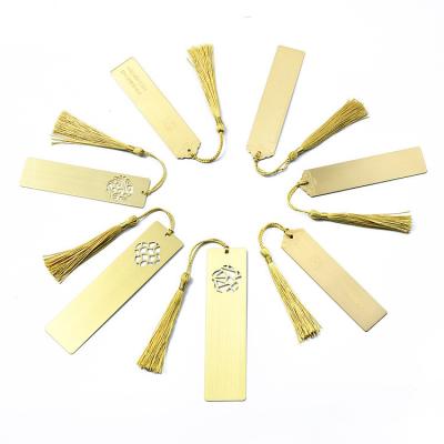 China Europe Gift Promotional Blank Book Brass Clip Stocked Souvenir Bookmarks Metal Bookmark With Tassels Blank Metal Bookmark for sale