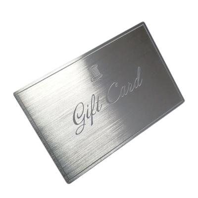 China Europe Custom Silver Brushed Metal Card Metal Cut Out Business Logo High Quality Card for sale