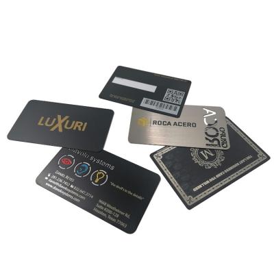 China Europe Logo Black Laser Engraved High Quality Stainless Steel Metal Custom Business Card for sale