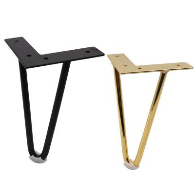 China OEM Contemporary Metal New Arrival Furniture Legs Table Base Wholesale Gold Plated Metal Hairpin Table Legs for sale