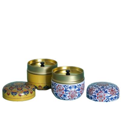 China Tin Containers Food Grade Storage Small Round Tin Can Tea Tin Metal Tea Durable for sale