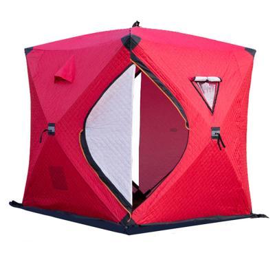 China Ice Fishing Ice Fishing Pop Up 2 or 3 Person Use Tent Auto Eskimo Sled Ice Fishing Ice Cube Waterproof Shelter for Winter Fishing Stove Harbor for sale