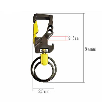 China ZINC Heavy Duty Bottle Opener Carabiner Car Key Chain Key Chains For Men And Women for sale