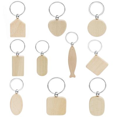 China Wholesale Custom Logo Eco-Friendly Eco-Friendly Wooden Key Chains Laser New Style Laser Key Chains Charm for sale