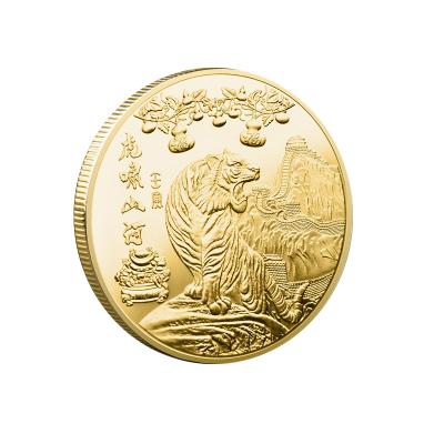 China China 2022 Hot Chinese Silver Challenge 24K Gold Metal Lucky Tiger Certification Zodiac Style 12 Collectible Coins for sale