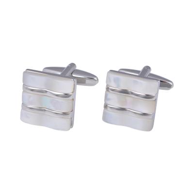 China New Environmentally Friendly Jade ALLOY Bronze White Shell Men's Cufflinks For Wedding for sale