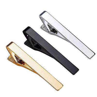 China Elegant Custom Black Silver Brass Classic Gold Color Suit Metal Tie Rod Clip for sale