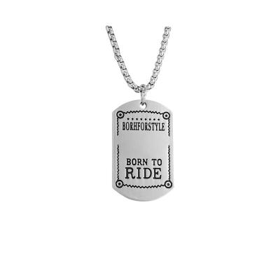 China Creative Military Men's Europe Stainless Steel Hip Necklace Hip Hop Women's Custom Tiny Pendant for sale