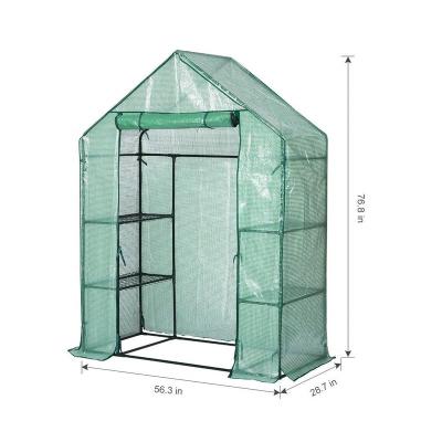 China Walk in greenhouse with 4 shelves 155x70x200cm for sale