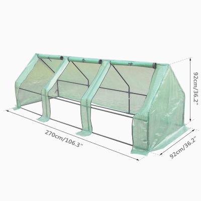 China Cold Frame PE Greenhouse Portable Tomato Greenhouse 270x92x92cm Powder Coated for sale