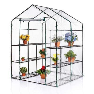 China Walk in greenhouse with 8 shelves 155x140x200cm for sale