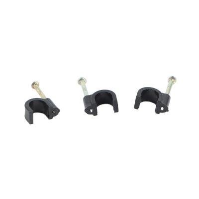 China Data Cable Round Cable Support Clip with Steel Nail, 4mm to 40mm, Wholesale Directly from China Manufacturers for sale