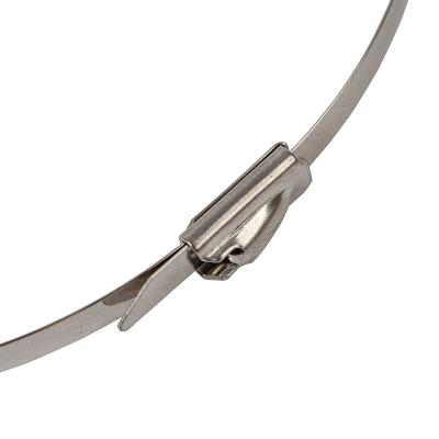 China High Tensile Stensile Metal 304 Stainless Steel 316 Link Wrapt Strong Stainles Steel Cable Tie Manufacturing Strength for sale