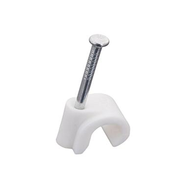 China Data Cable Cable Support Clip, Round Flat Cable Clamp with Steel Nail, LARP 4mm to 40mm for sale