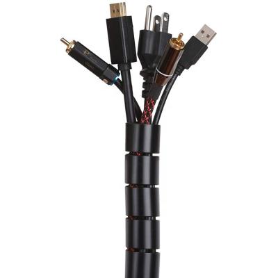 China 120 Inch Cable Sleeve Bundler Wire Wrap Spiral Wrap Flexible Cable Management System for Desktop and PC for sale