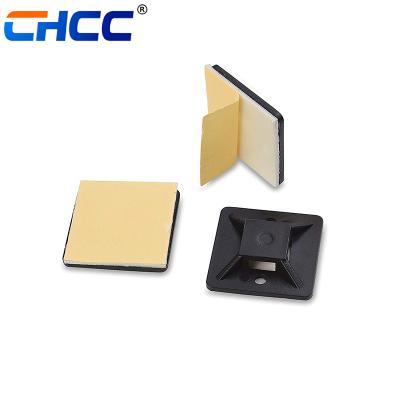 China Nylon PE Polastics 66 Cable Ties Adhesive 30*30 Electrical Black White Cable Tie Mounts 66 Nylon 1000pcs CHCC-30 Free Sample 100pcs CHCC for sale