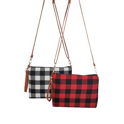 China Fashion Plaid Cross - Body Purse in Running Zipper Closure Women Personalized Buffalo Plaid Cross - Body Bag for sale