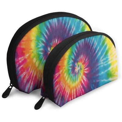 China Wholesale Women's Fashion Canvas Tie Dye Travel Cosmetic Bag Fashion Swirl Tie Dye Make Up Bag for sale