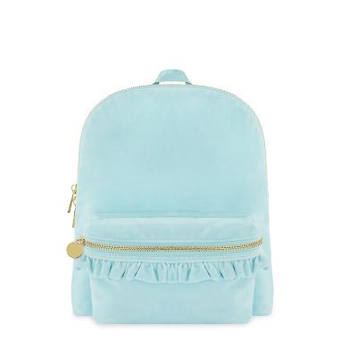 China Custom Anti-theft Patch Backpack Letter Chenille Ruffle Girls Backpack Velvet School Backpack for sale