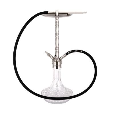 China New design stainless steel portable two-hole four-hole single-hole two-hole transparent glass hookah high-end for sale