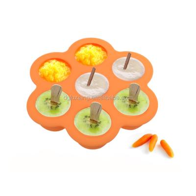 China 2020 Viable New Arrival Popsicle Molds and Silicone Egg Bite Molds and Frozen Reusable Easy Release Drip Catcher Ice Molds for sale