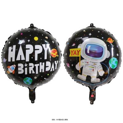 China Brithday Decor/Gifts /WeedingParty Wholesale Round 18 Inch Cartoon Black Astronaut Pattern Foil Helium Balloon For Party Decoration for sale