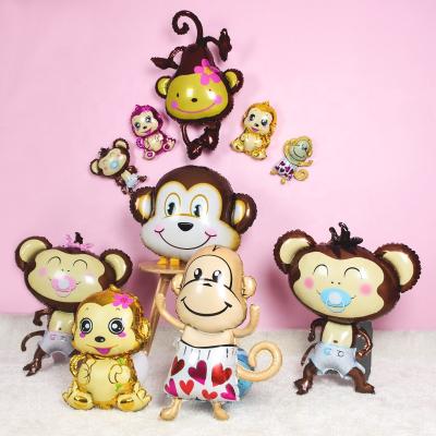 China Party Decoration Animal Cartoon Monkey Helium Foil Balloon For Party Decoration Baby Shower Party Monkey Balloons for sale