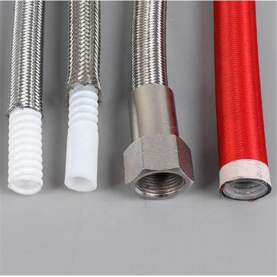 China Corrosion Resistant Stainless Steel PTFE Braided Hose NPT Steam Line Flex Hose for sale