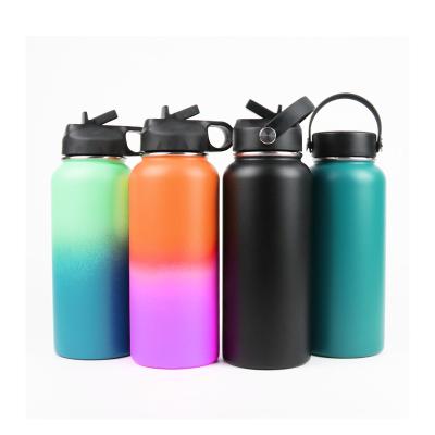 China 2022 Sustainable Outdoor Sports Bottle Double Wall Stainless Steel Vacuum Insulated Flasks Custom Logo for sale