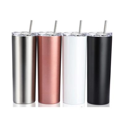 China Sustainable 20oz Insulated Mug Sublimation Stainless Steel Wholesale Skinny Tumbler With Lid Straw for sale