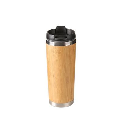 China 2022 Sustainable Hot Selling Stainless Steel Double-wall Thermos Vacuum Bamboo Water Bottle for sale