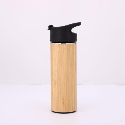 China Thermos 2022 New Sustainable Design Double-wall Vacuum Bottle Stainless Steel Bamboo Bamboo Water Bottle for sale