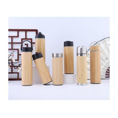 China Viable Hot Sale 500ml Premium Stainless Steel Bamboo Vacuum Insulated Thermo Flask Coffee Tea Infuser Double Walled Tumbler Flask for sale