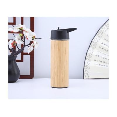 China Viable Hot Sale 500ml Premium Stainless Steel Bamboo Vacuum Insulated Thermo Flask Coffee Tea Infuser Double Walled Tumbler Flask for sale