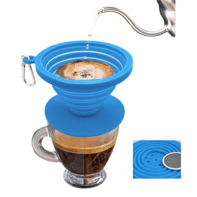 China Viable New Arrival Silicone BPA Travel Silicone Coffee Filter Travel Collapsible Camping Free Backpacking Reusable Drip Device for sale