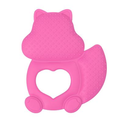 China Soft Chewable Soft Silicone Teething Toy Squirrel Animal Infant Baby Teether Sensory Toy for sale