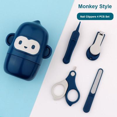 China Care Arrived Cartoon Monkey OEM ODM Baby Nail Clippers Scissors Kit Set New for sale