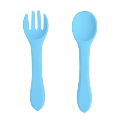 China Baby Kids Children Full Silicone Spoon Free Multiple Fork Free Infant Tableware Feeding Set Color BPA BPA Feeding Set for sale