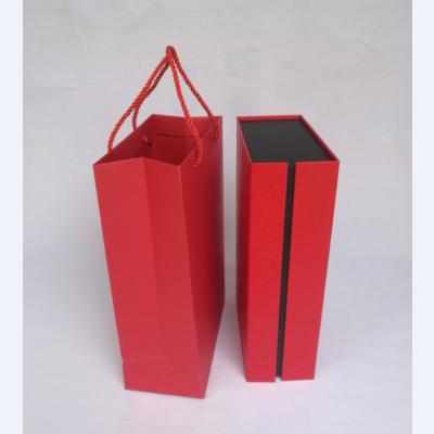 China Custom Logo Luxury Clamshell Materials Red Wine Box Manufacturers Recycled Red Wine Champagne Box Magnetic Paper Bag Gift Packaging Color Cardboard for sale